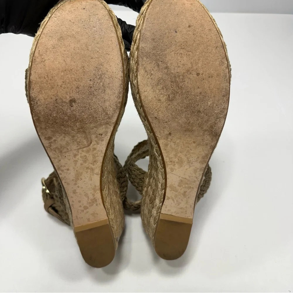 Crochet‎ Espadrille Stuart Weitzman Tan Wedge Platform Sandal 10.5